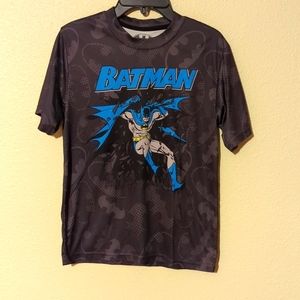 Boy's Batman Athletic T-shirt. Size Large (10-12). Gray/Blue Batman.